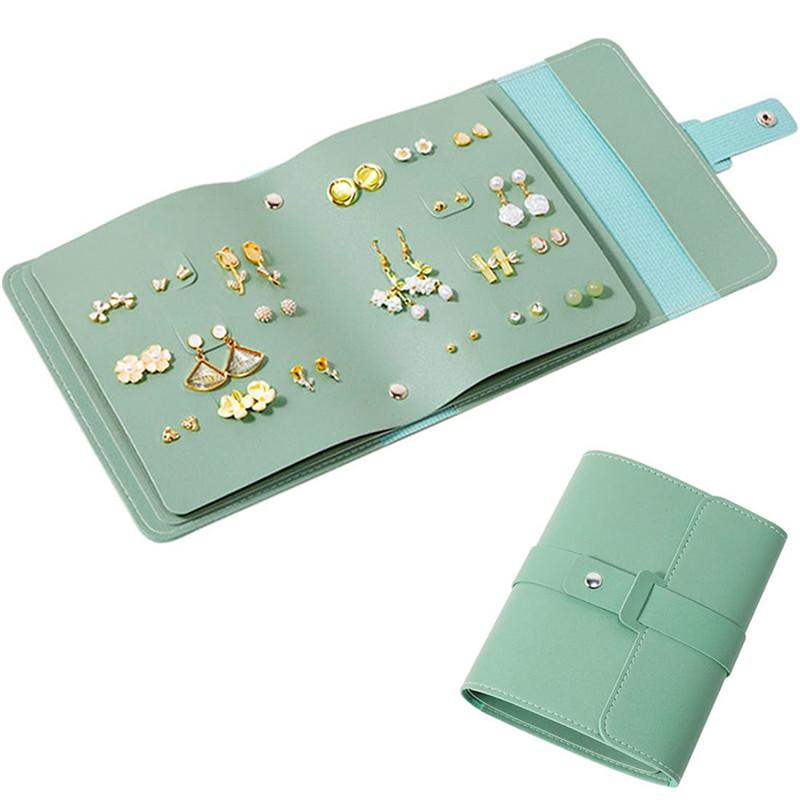 1 шт. сумка для хранения сережек-гвоздиков из искусственной кожи, многослойная, органайзер для хранения ювелирных изделий, сумка-книжка для хранения сережек и колец