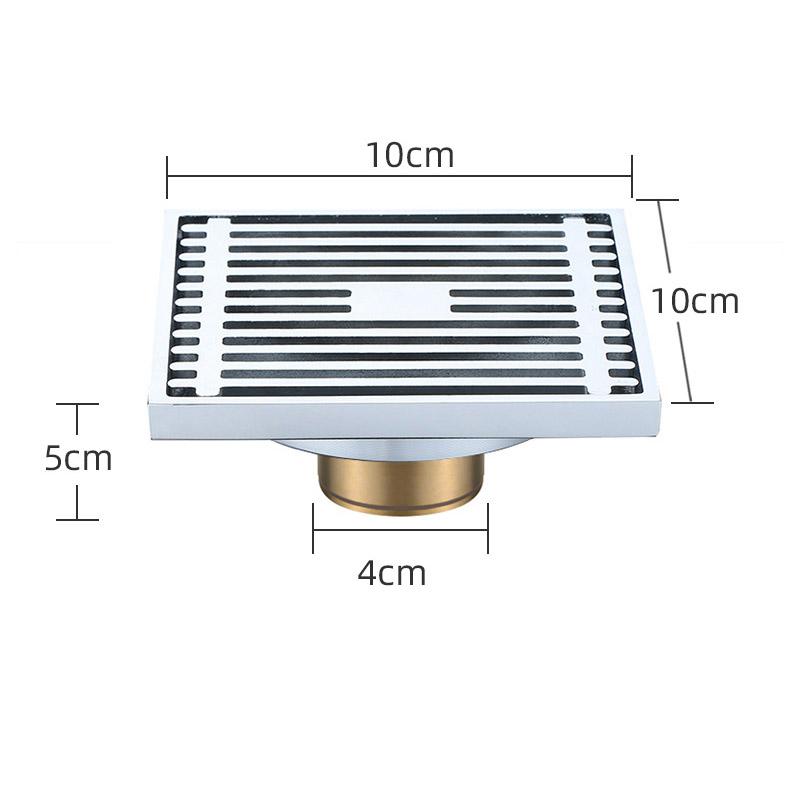 Black Brass 10 X 10 Cm Shower Floor Drain Washroom Bathroom Invisible Drain Cover Square Waste Floor Drain