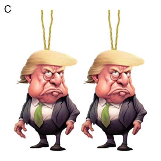 2 шт. подвеска для автомобиля Трампа 2D акриловые украшения Трампа внутренние настенные украшения для рождественской елки