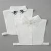 Women'S Shirt White Beaded Rhinestones False Collar Decorative Shirt False Collar