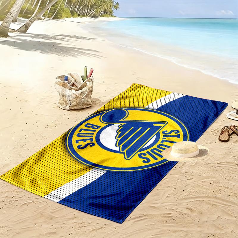 St. Louis Blues Print Beach Towel, Large Soft Quick Dry Towel for Beach Camping Swimming