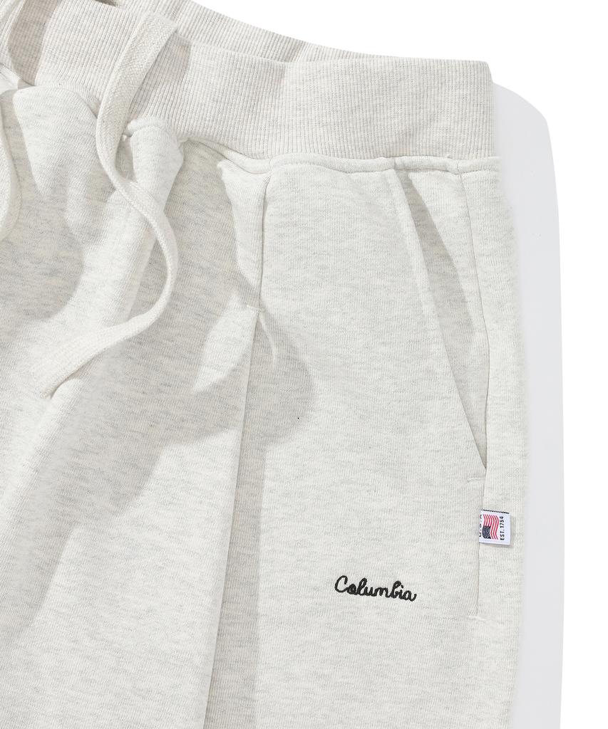 COLUMBIA UNIVERSITY Cu Classic Logo Wide-Fit Terry Pintuck Sweatpants Oatmeal
