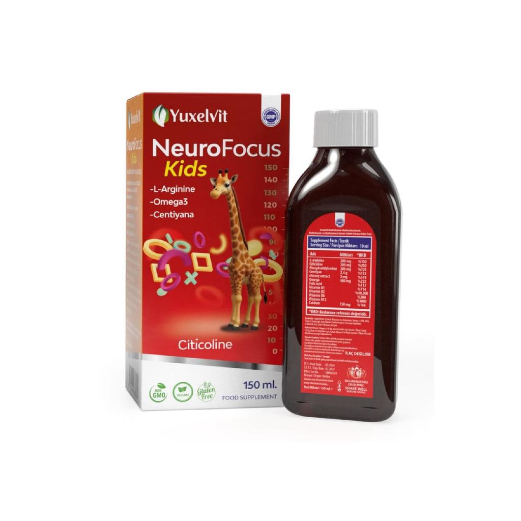 Neurofocus Kids Citicoline Fish Oil L-arginine Phosphotydilesin Syrup 150 Ml