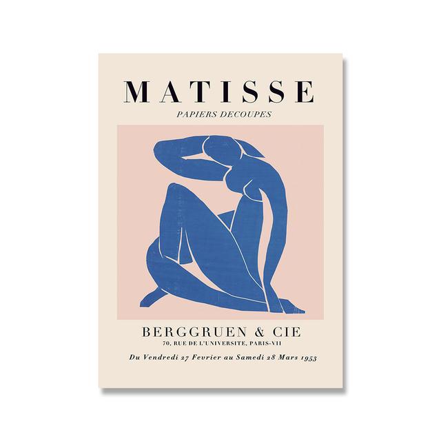 Рамка из цельного дерева, современный Матисс Уорхол, Миро, абстрактное настенное искусство, печать плакатов, мультяшный банан, фреска, холст, картина, детская спальня, украшение для дома