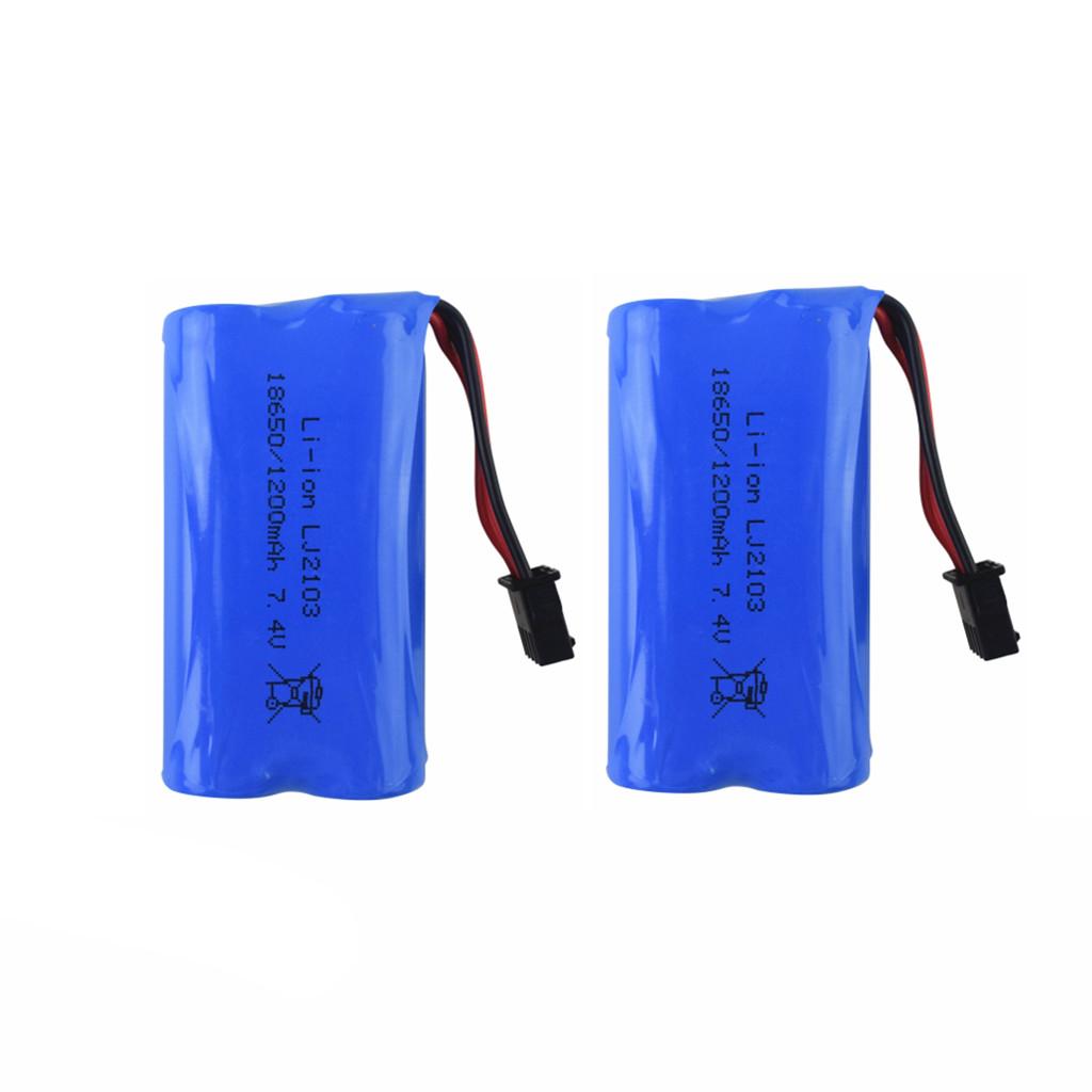 2pcs 7.4v 1200mah Lithium Battery For Ec08 Remote Control Car Spare Battery Ship Model Car Model High-rate Lithium Battery