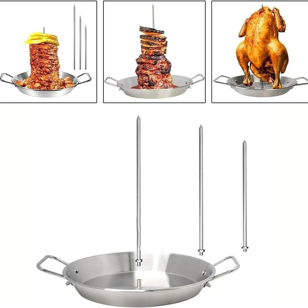 Гиро-сковорода с вертелом Гиро-плита для приготовления пищи Вертикальная сковорода-вертел для духовки Вертикальная сковорода-гриль Вертикальная сковорода-вертел из нержавеющей стали 304 Аксессуары для барбекю