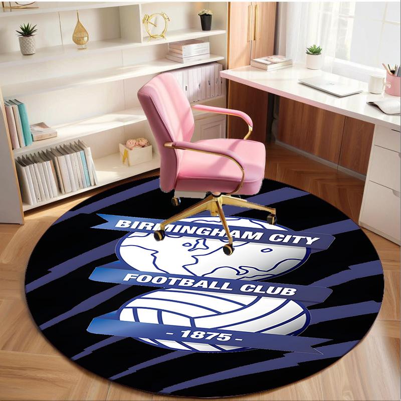 1PC round rug Birming-ham Football Club Printed Round Area Rug ,Rug For Home Office, Round Chair Rug, Decorative Carpet Fan gifts Christmas gift