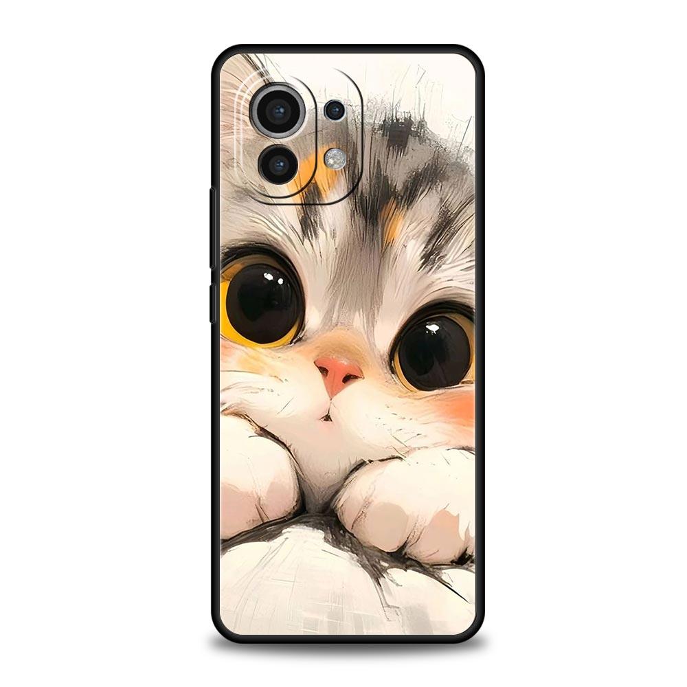 Cute Cat Phone Case Cover for Xiaomi Mi 17 15 14 13 12 11 Ultra 15T 14T 13T 12T 11T Pro Lite 5G Soft TPU Shell Fundas Capas Bags