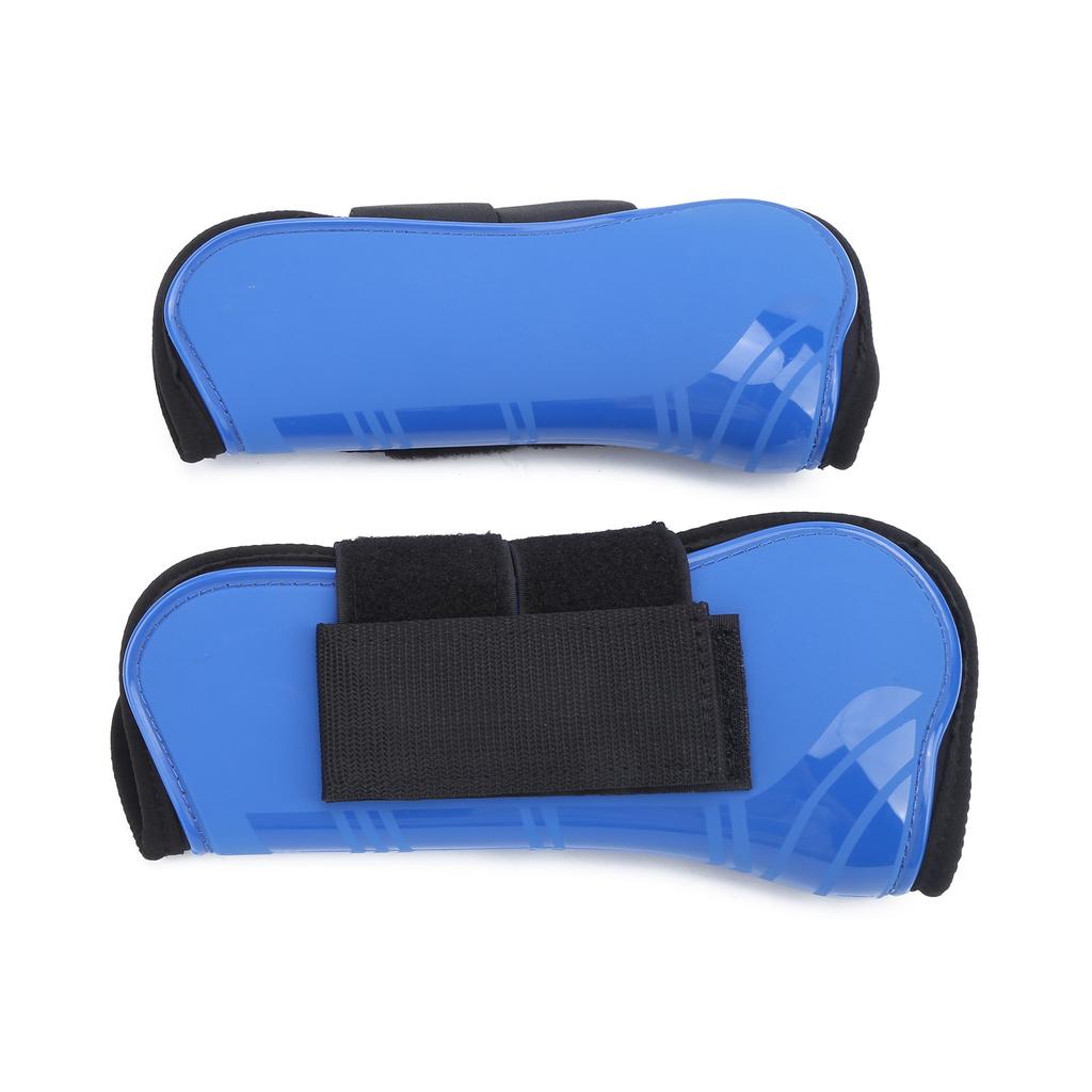 Horse Tendon Boots PU Thicken Shell Boots Horse Leg Protection for Jumping Riding CompetitionBlue L Front