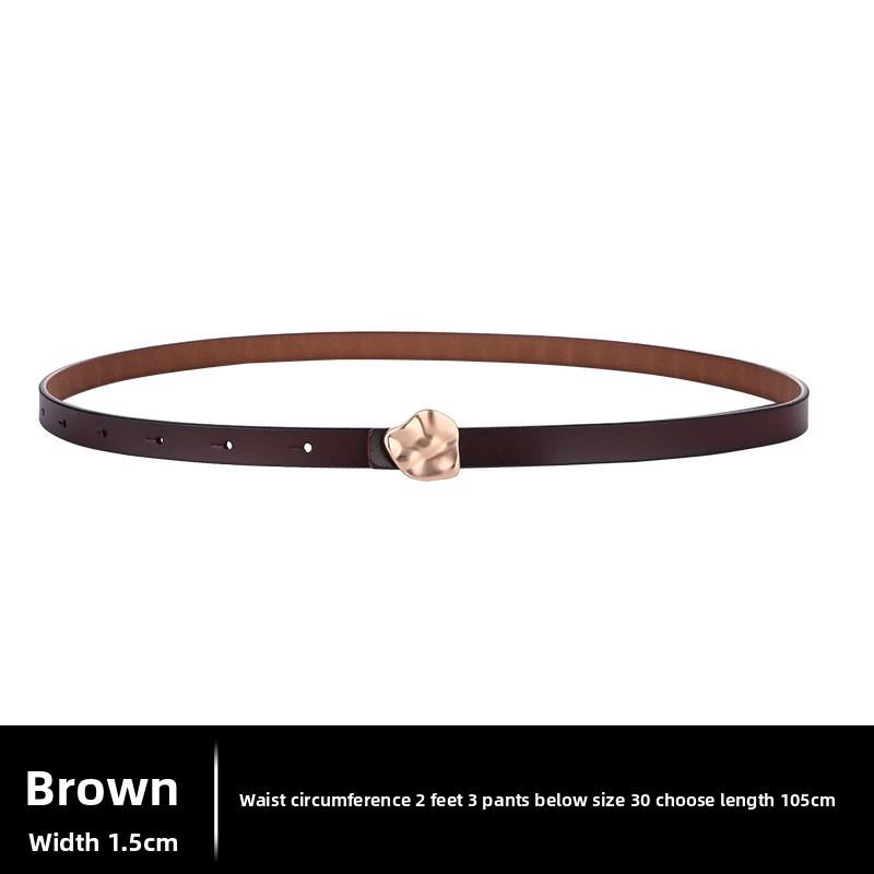 Slim Waist Belt For Women With Metal Snap Closure For Casual Wear