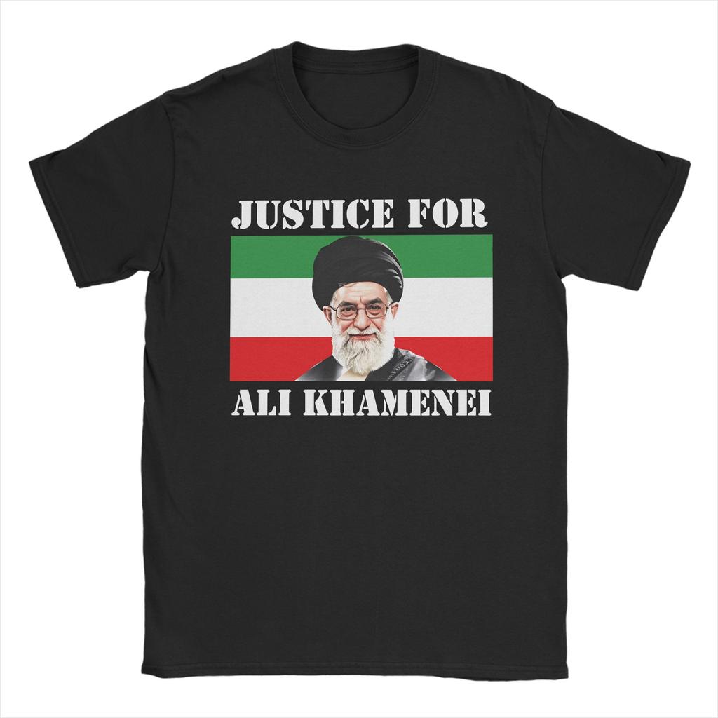 Justice for Ali Khamenei T-Shirt Summer Pure Cotton T Shirts For Men's Leisure Print Tshirt Short-Sleeve Aesthetic Top Tees