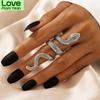 4pcs /Set Vintage Snake Shape Rings For Women Men Gothic Silver Color Animal Exaggerated Metal Alloy Finger Ring Sets Jewelry