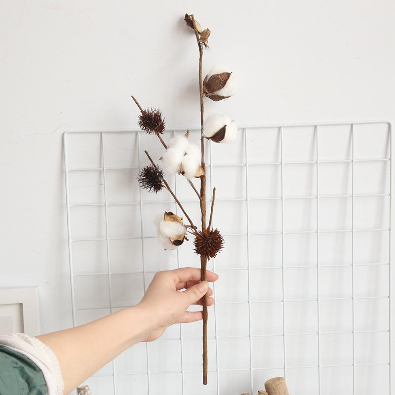 Cotton Dried Naturally Artificial Flowers Plants Floral Branch For Wedding Party Decoration Fake Flowers Home Artificial Decor