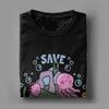 SpongeBobed Save Jellyfish Fields Bikini Bottom T-Shirts for Men Pure Cotton Tee Short Sleeve T Shirts Summer Clothing
