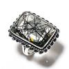 Black Rutile Gemstone 925 Sterling Silver Gift Jewelry Ring Size 7