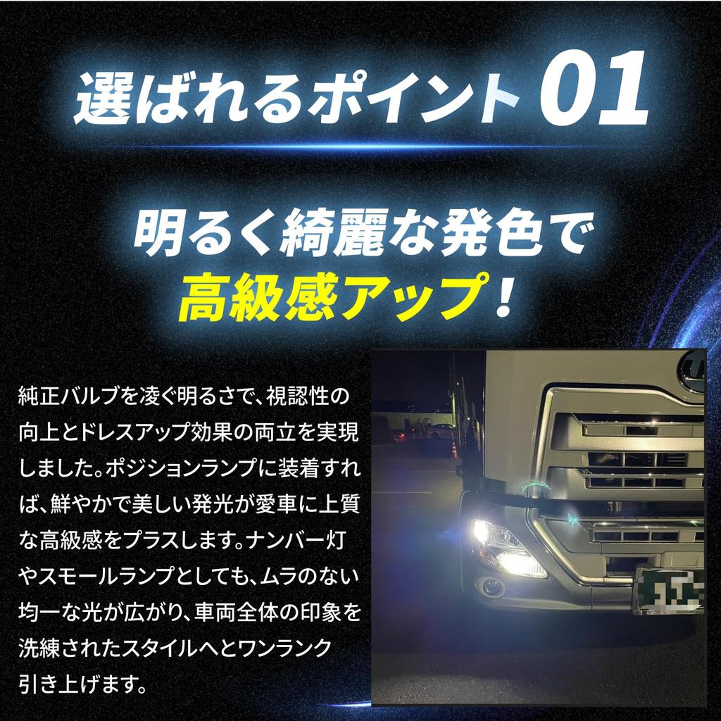 Takenous Светодиодная габаритная лампа T10 24V 12V Желтая для подсветки номера и салона 2 шт.