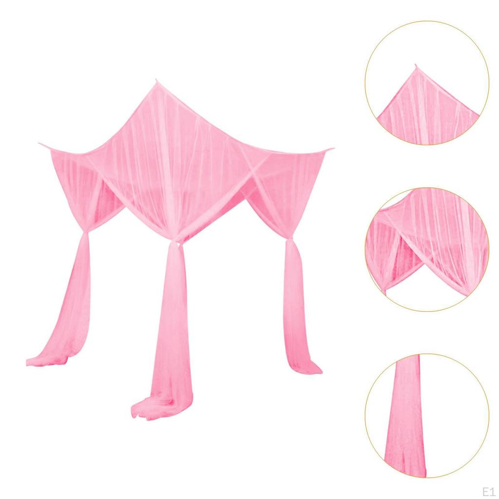 4 Угловой балдахин для кровати, сетка, простая установка, палатка, уютный, элегантный, подвесной балдахин