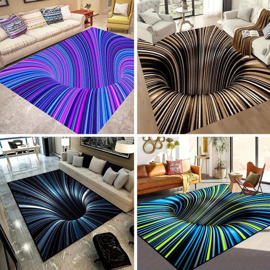 Коврик для пола Yousheng 3D иллюзия Нескользящий устойчивый дизайн Высокоабсорбирующий придверный коврик Декоративный ковер для гостиной спальни Домашний декор