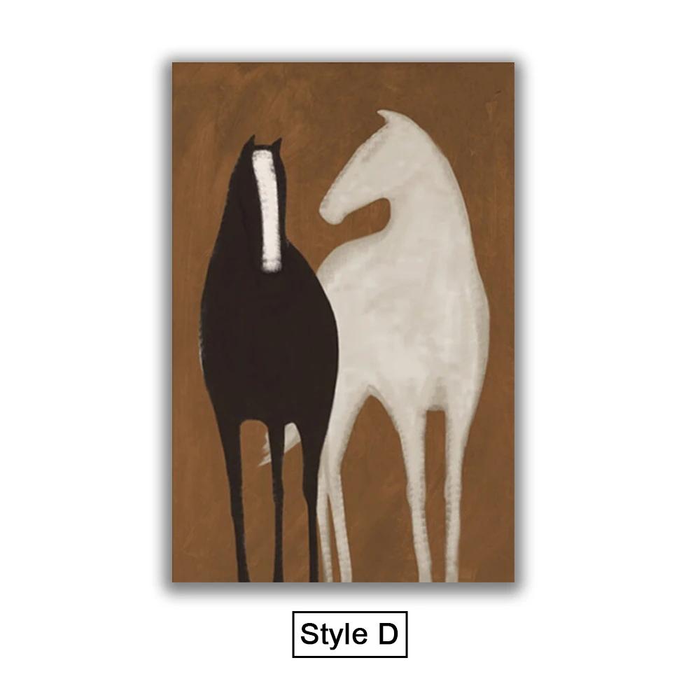 Abstract Horse Canvas Painting Wall Art Animal Posters Prints For Living Room Decor Wall Pictures Cuadros