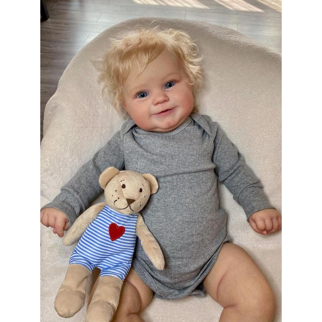 60 CM 3D-paint Skin Art Reborn Baby Doll with Vein Soft Cloth Body Silicone Bebe Princess Toy Maddie For Girl Smiling Toddler Lifelike