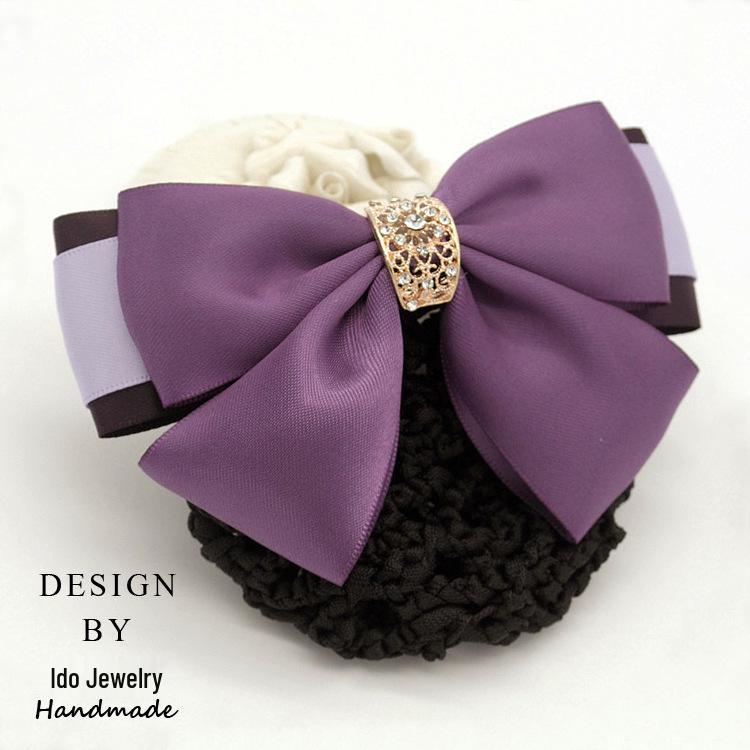 Professional Floral Bow Tie and Hair Net Set for Hotel and Healthcare Staff