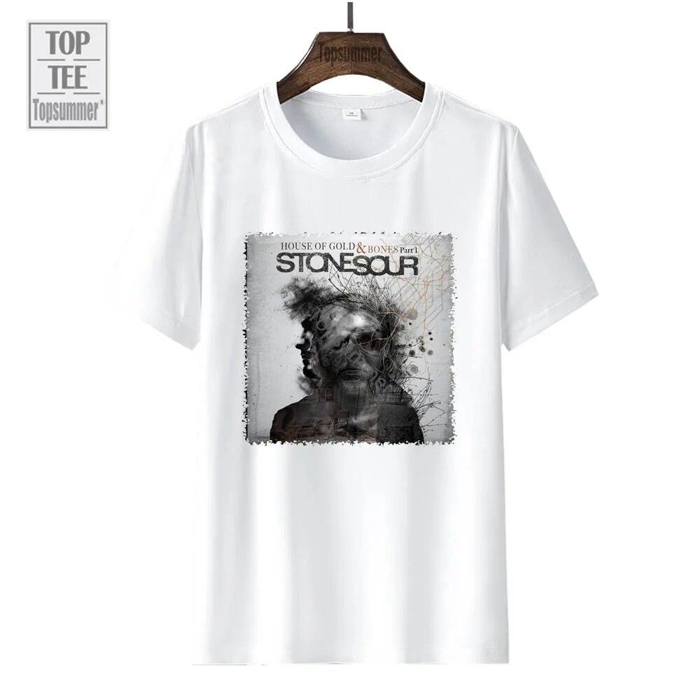 Дом золота и костей, штат Пт. Футболка с 1 альбомом Stone Sour Tour, уличная одежда, футболки с короткими рукавами 90-х годов, одежда с графическим принтом