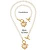 Exquisite Heart Pendant Jewelry Set Crystal Pearl Necklace Set Necklace Bracelet Set  Banquet
