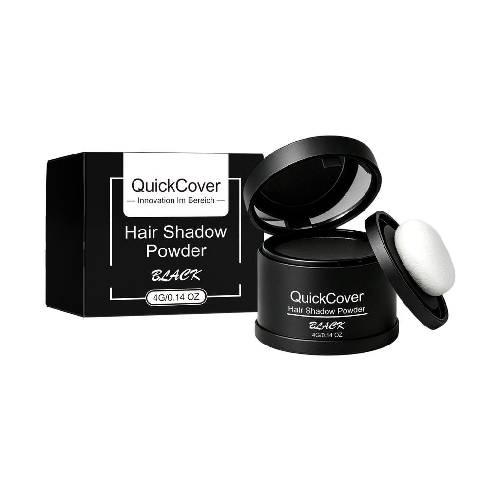 Hairline coverage and tinting powder (black) blends naturally, easy to apply, fine-grained, and perfects the hairline, makeup