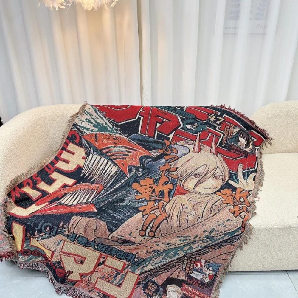 Аниме Dragon Ball One Piece Хлопковая Нить Текстильное Одеяло Повседневное Одеяло Одеяло для Изголовья Кровати Декорация Чехол для Дивана Декоративный Ковер