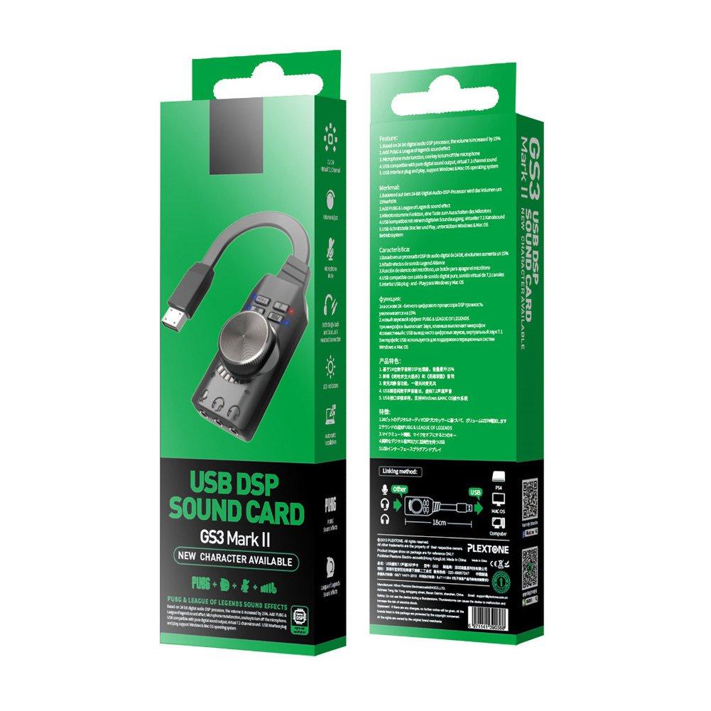 Виртуальный 7,1-канальный USB-адаптер звуковой карты, подходит для 3,5-мм гарнитуры, наушников, ПК, ноутбука, настольного компьютера, Windows Mac OS Linux, PS4, Plug & Play