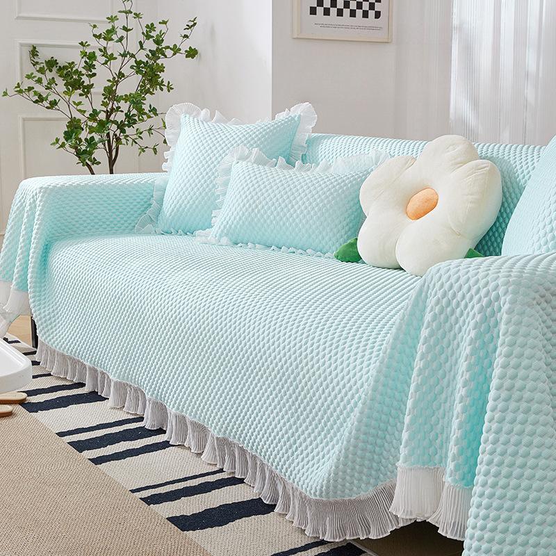Чехол для дивана Little Fresh, чехол для диванной подушки, Нескользящее кружевное полотенце для дивана, мягкий защитный чехол, чехол для дивана из ледяного шелка, летний коврик для дивана