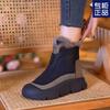 2024 бархатные теплые высокие сапоги в иностранном стиле универсальные зимние ботинки модные на толстой подошве зимние новые короткие женские сапоги Martin