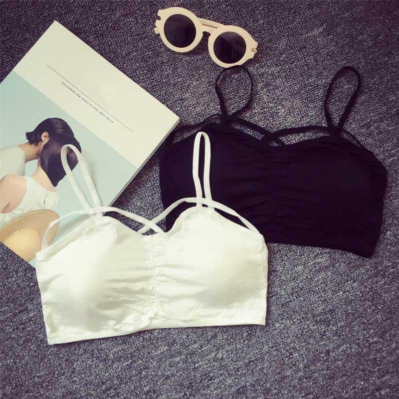 Женский топ-труба спереди с крестообразным вырезом и полостью бюстгальтера