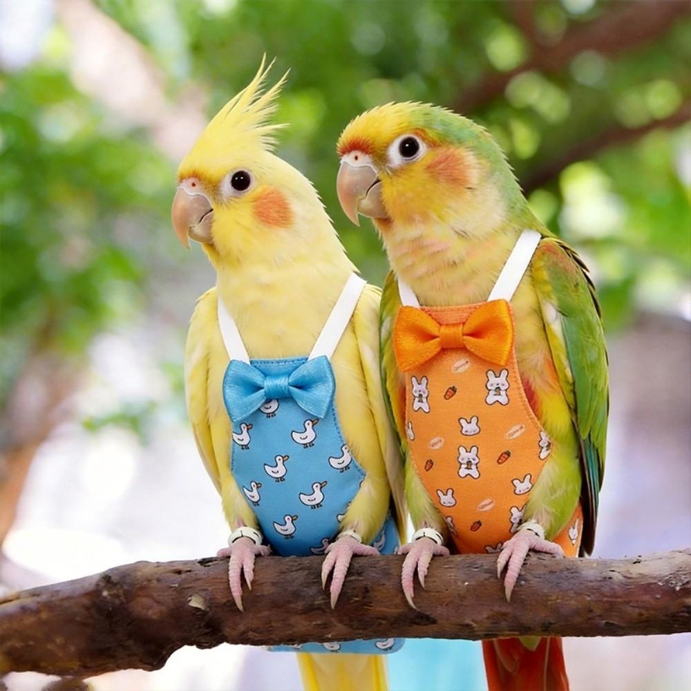 Adjustable Pet Parrot Diaper Bowtie Parrot Flying Clothes Washable Bird Vest Daily Clothing