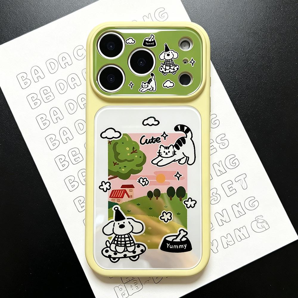 Травяные животные подходят для чехла для мобильного телефона iPhone16/15Pro нишевое большое окно Apple 17pm девушки высокая ценность