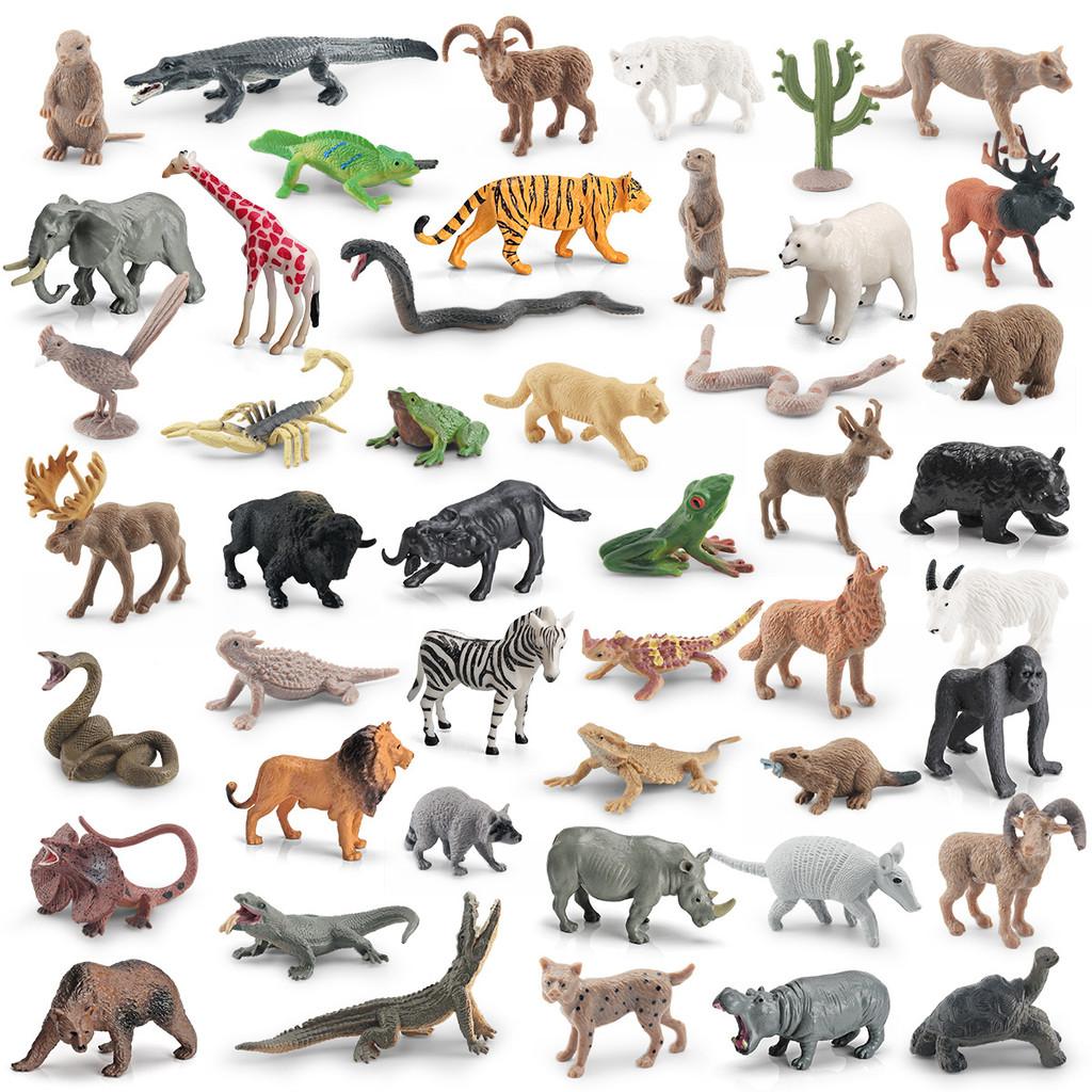 Realistic Forest Animal Figurines Including Reindeer Grizzly Bear And North American Bison Models For Home Decor