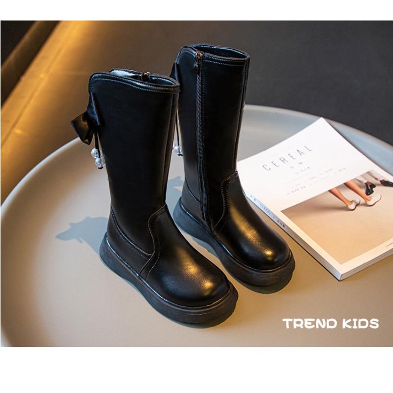 Retro Fashion Girls Short Boots New Velvet Winter Princess Shoes British Style Children's Boots