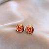 Sweet Fruit Earrings Red Clavicle Choker New Pomegranate Pendant Necklace  Valentine's Day