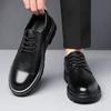 Fashion Hollow Lace-Up Platform Men's Leather Shoes Fashion 2025 in Promotion Retro Social Common Elegant Trend Pu New Male Casual Shoe