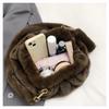 Cute Large Capacity Crossbody Bag Wrinkle Relaxed Texture Mink Fur Shoulder Bag Solid Color Ladies Handbags Female