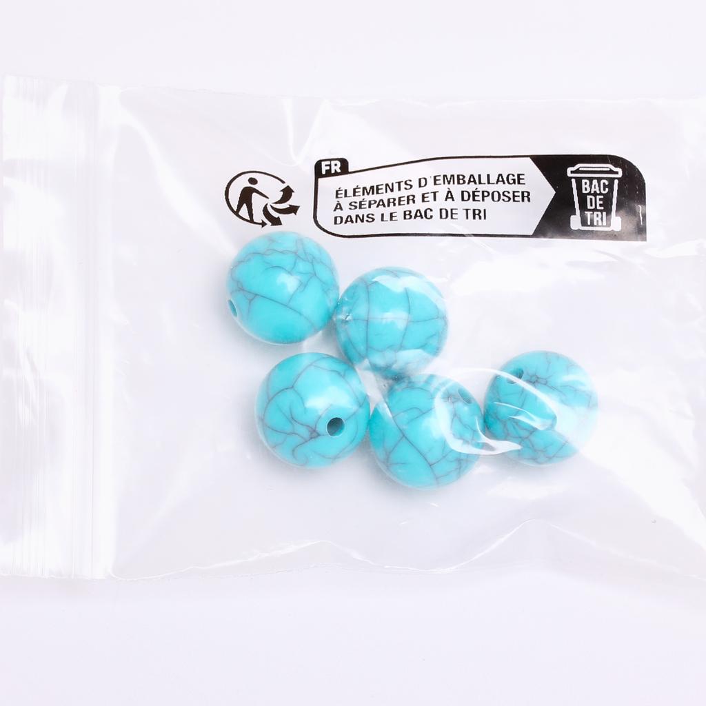 Бирюзовые имитированные каменные круглые бусины для изготовления украшений своими руками, 6-16 мм, 50-5 шт.