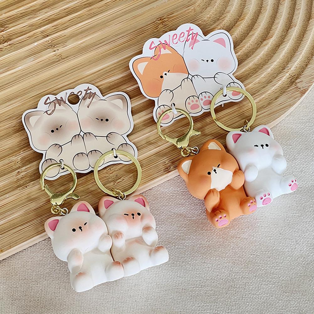 Милый мультяшный брелок для ключей, пара влюбленных, парный брелок, брелок, милый кулон на День святого Валентина, подарок Je O5V0