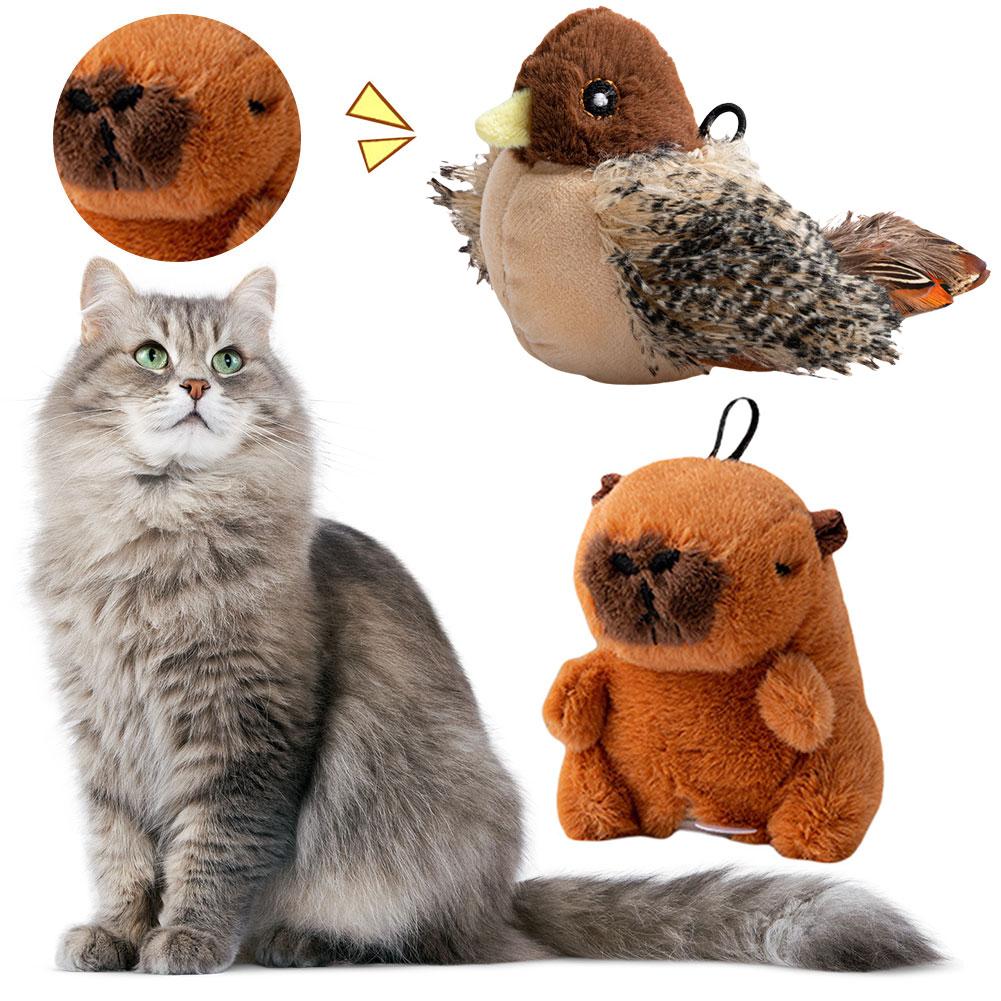 Интерактивные игрушки для кошек, Игрушка для щебечущих птиц, Мягкие игрушки для кошек, Дразнящие игрушки для домашних животных, Электрическая пищащая имитация птиц для домашних кошек
