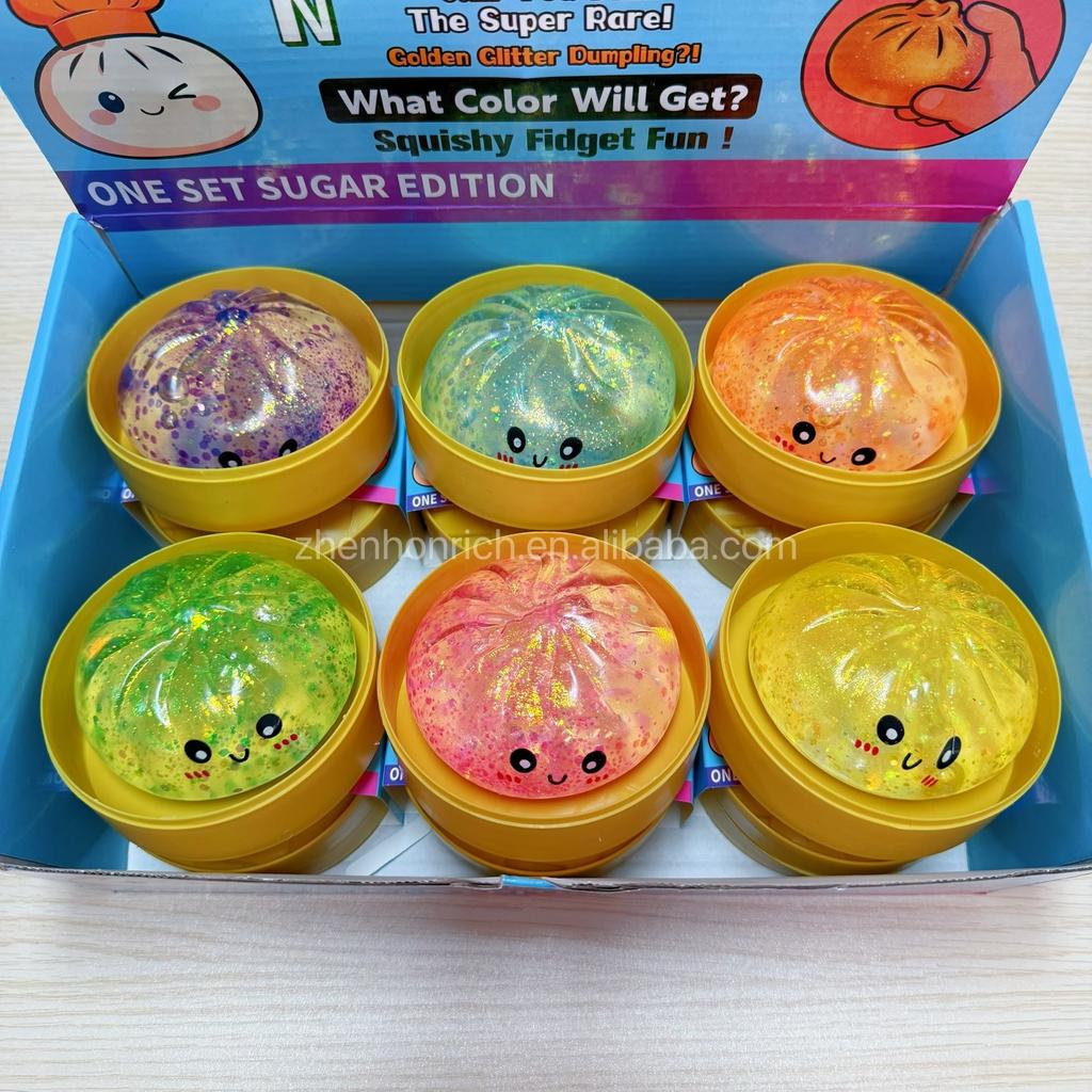 2026 Manufacturer Glitter Dumpling Squishy Tpr Taba Novelty Stress Relieving Fidget Toys Squeeze Mystery Dumplings