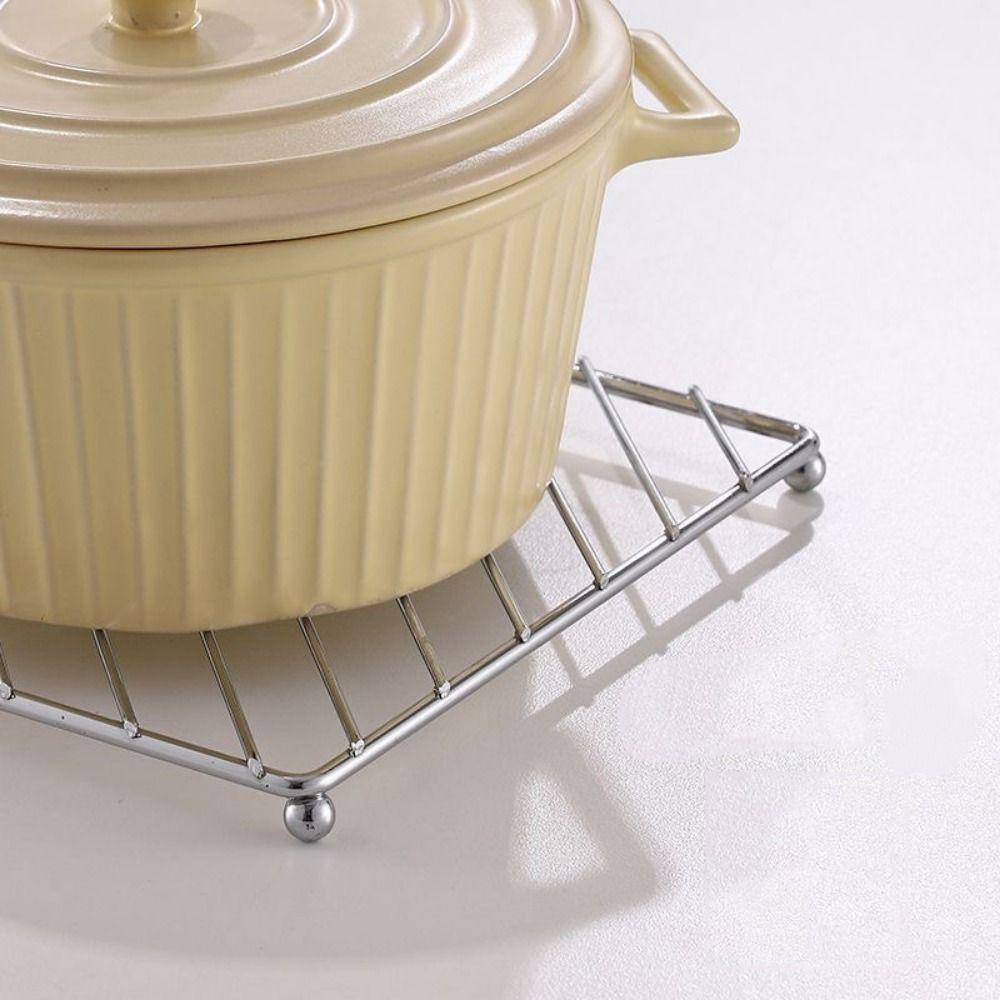 2 шт. Практичная квадратная подставка под горячее, держатель для кастрюли, термоизолированные подставки под горячее, защита от ожогов, нержавеющие, утолщенные кухонные инструменты, подставка, обеденный стол