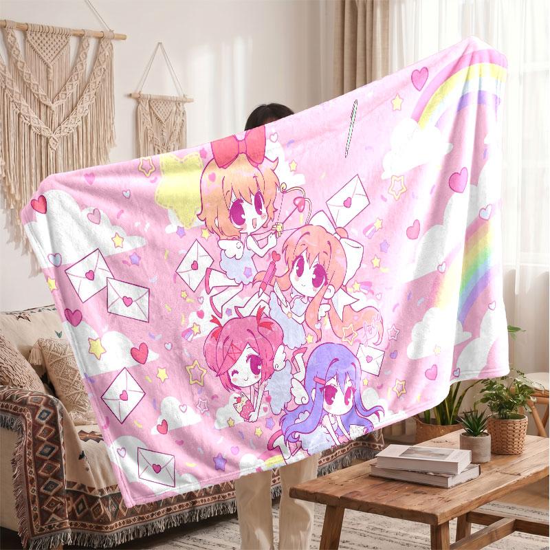 Теплое фланелевое одеялоDoki Doki Literature Club Мягкое уютное плед для спальни дивана