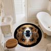 Black Beagle pattern round rug,Carpet Rug for Living Room Bedroom  Playroom ,Non-slip Floor Mat,Holiday Gifts and Birthday Gifts.