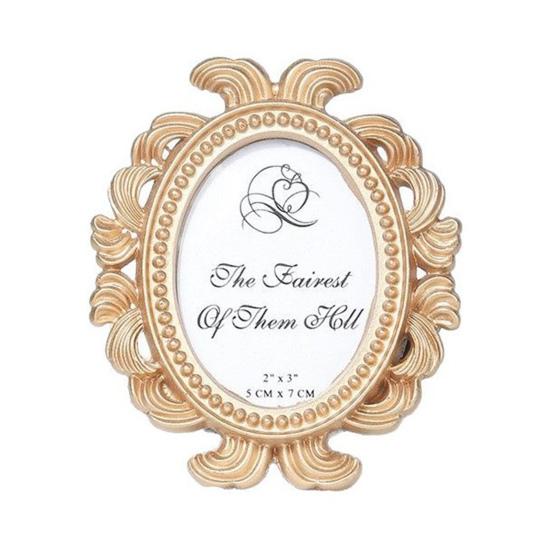 4Pcs Vintage Baroque Oval Photo Frame Mini Resin Picture Display