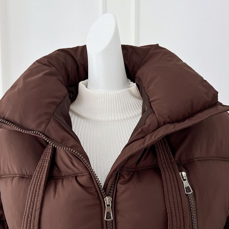 Осень-зима толстое теплое пальто средней длины для женщин, свободная однотонная куртка с капюшоном, парки, верхняя одежда на молнии, размер S-XL