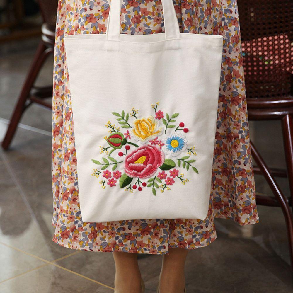 Pattern Canvas Carrying Bag Cloth Threads Tools Cross Stitch Sewing Needlepoint Kits Embroidery Kit
